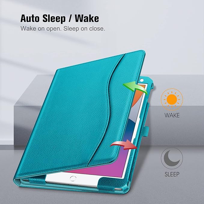 Fintie Case for iPad 9th / 8th / 7th Generation (2021/2020/2019) 10.2 Inch - [Corner Protection] Multi-Angle Viewing Stand Cover with Pocket & Pencil Holder, Auto Sleep Wake, Legacy Teal