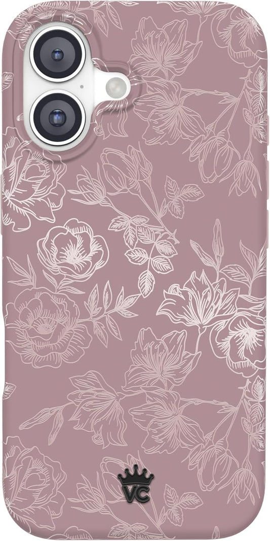 VELVET CAVIAR Case for iPhone 17 | Compatible with MagSafe | 10ft Drop Tested | Protective Designer Cases | Dusty Rose Floral