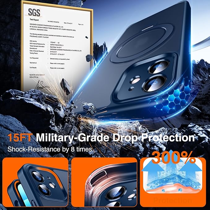 360° O-Ring MagStander for iPhone 12 Case, iPhone 12 Pro Case with Magnetic Stand Ring Holder [Compatible with MagSafe] [Military Shockproof] Kickstand iPhone 12/12 Pro Phone Cover Blue