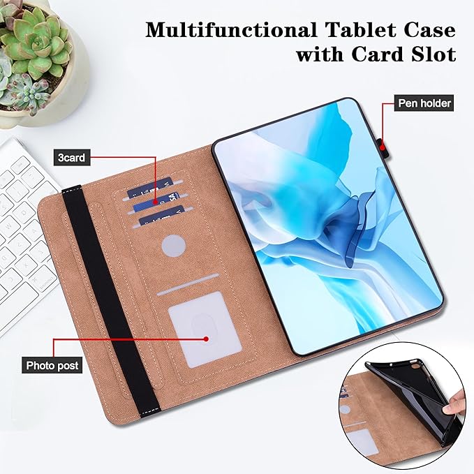 Case for Lenovo Tab M11 (TB-330FU/330XU) 11" 2024, Premium PU Leather Flip Stand Case with Elastic Band/Card Slots/Pen Holder for Lenovo Tab M11 Tablet - Gradation