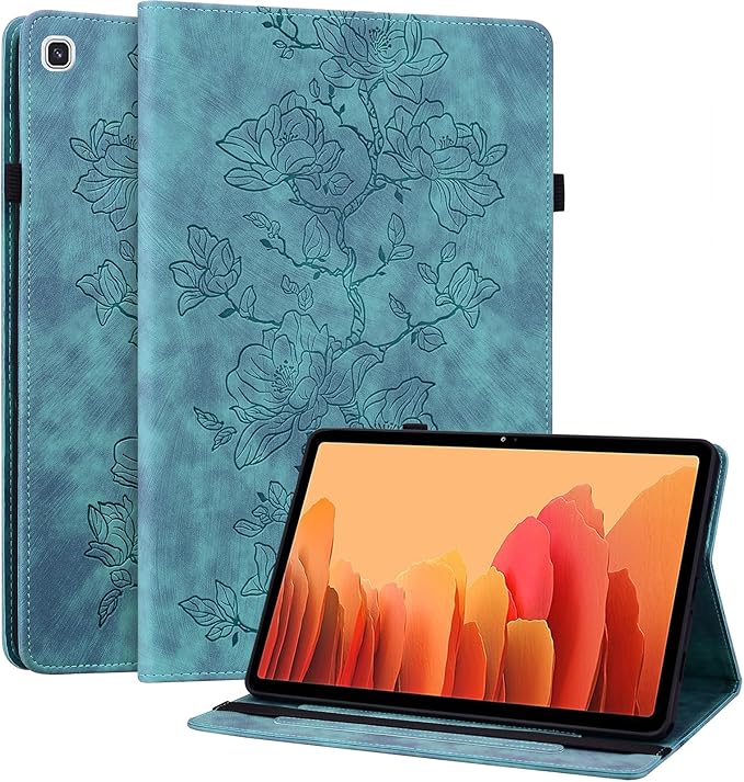 Case for Samsung Galaxy Tab A7 10.4 Inch 2022 2020 (SM-T500/T505/T507), Slim PU Leather Folio Cover with Multi-Angle Stand and Pen Holder, Light Green