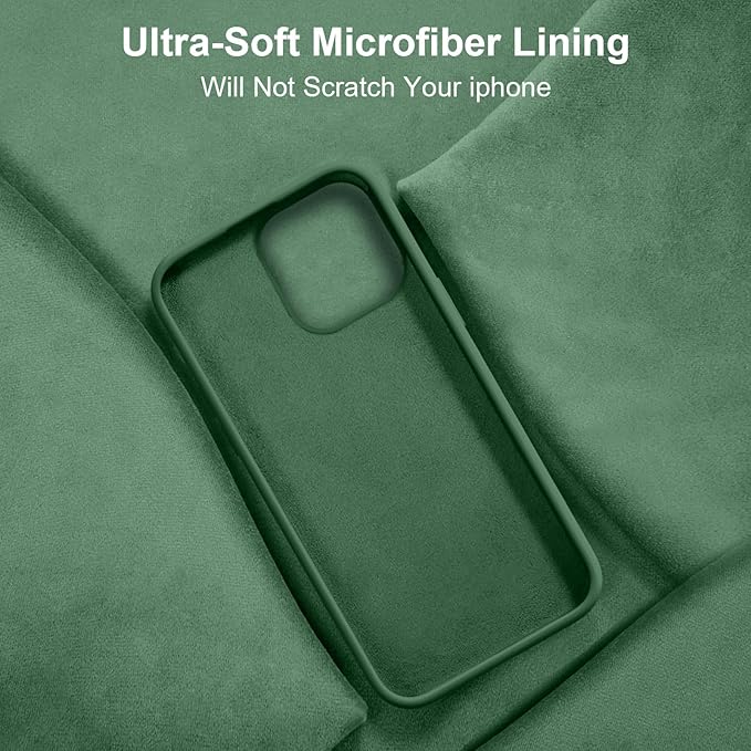 Vooii Compatible with iPhone 14 Case,[Silky Touch Premium Liquid Silicone] [Soft Anti-Scratch Microfiber Lining], Ultra Slim Shockproof Protective Case for iPhone 14 - Green