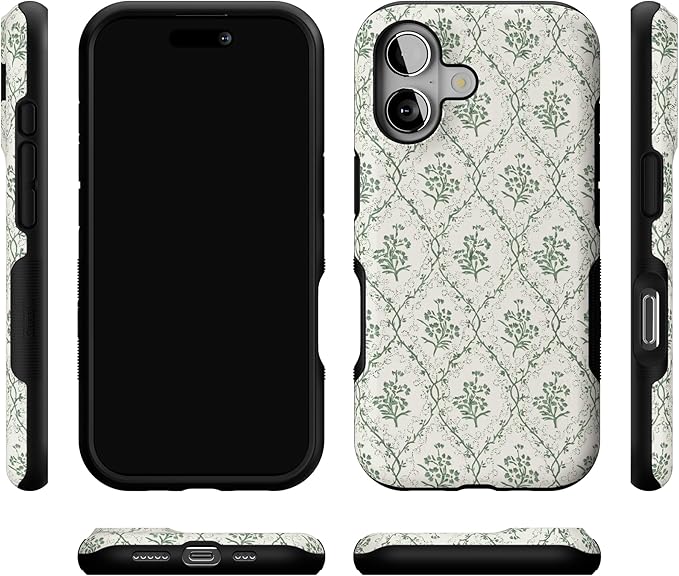 Casely iPhone 17 Case | Sage Tapestry | Floral Vines | Bold Protective Design | Compatible with MagSafe