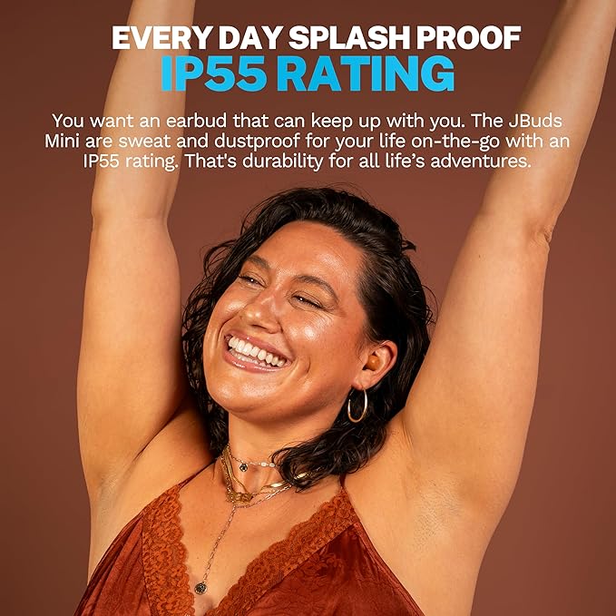 JLab JBuds Mini Tones True Wireless Bluetooth Earbuds + Charging Case, (7572 W), IP55 Sweat and Dust Proof, Bluetooth Multipoint, Be Aware Audio, 3 EQ Sound Settings, Crystal Clear Calls