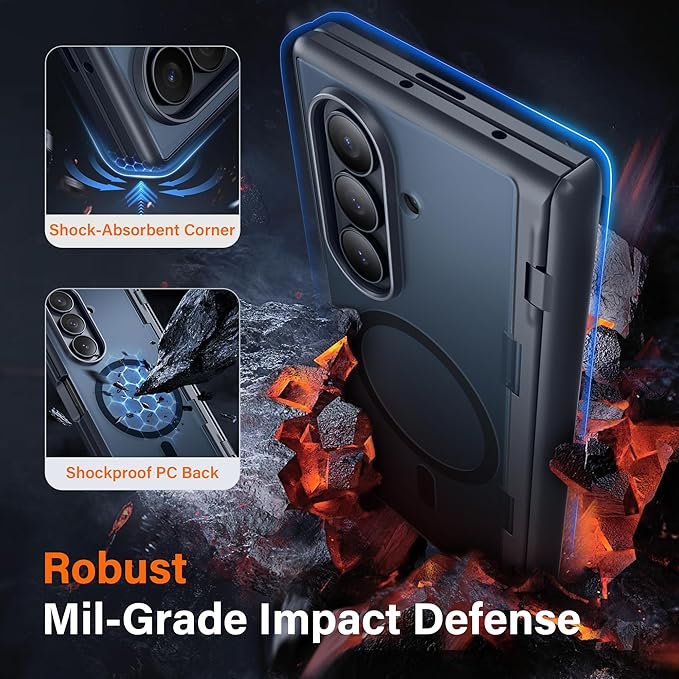 MOBOSI for Samsung Galaxy Z Fold 7 Case with Privacy Screen Protector, [Compatible with Magsafe], [Built-in Kickstand & Full Body Hinge Protection] Magnetic Slim Phone Case for Z Fold7, Black