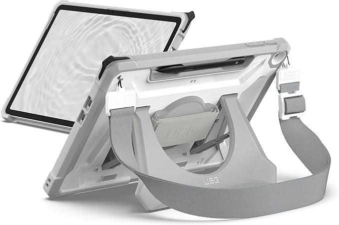 URBAN ARMOR GEAR UAG Designed for Microsoft Surface Pro 1st Edition 12" Case - Rugged Protective Cover with Multi-Angle Kickstand Pen Holder Hand Strap & Shoulder Strap, Plasma Healthcare White/Grey