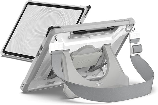 URBAN ARMOR GEAR UAG Designed for Microsoft Surface Pro 1st Edition 12" Case - Rugged Protective Cover with Multi-Angle Kickstand Pen Holder Hand Strap & Shoulder Strap, Plasma Healthcare White/Grey
