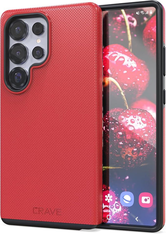 Crave Dual Guard Compatible with Samsung Galaxy S25 Ultra Case, Shockproof Protection Dual Layer Case for Samsung Galaxy S25 Ultra - Red