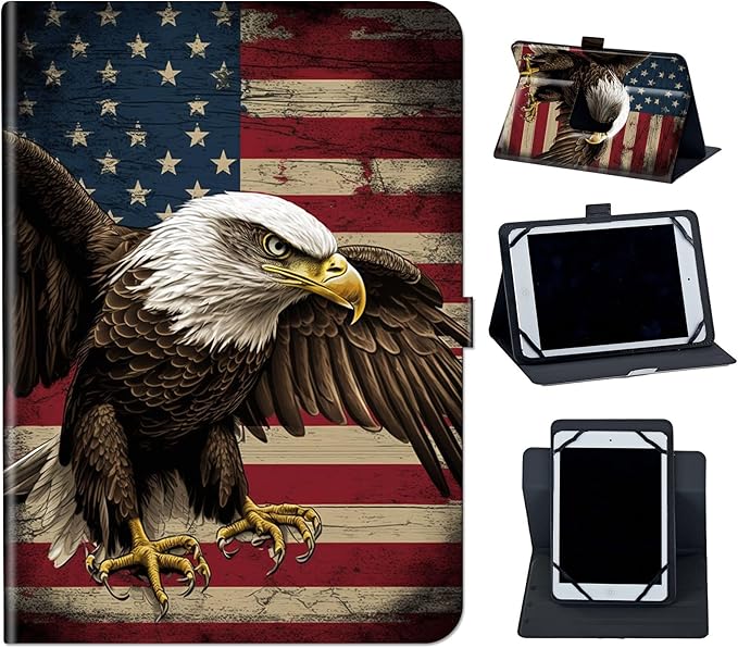Case for Lenovo Tab P11 Pro Gen 2 11.2" 2022,Mxfdegf 360 Degree Rotating Stand and Magnetic Closure Case for 11.2 inch Lenovo Tab P11 Pro 2nd Generation,American Flag Owl