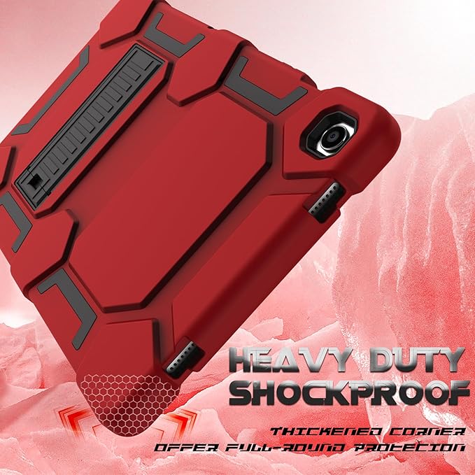 Case Compatible with Samsung Galaxy Tab A9+ / A9 Plus 11 inch 2023 - Heavy Duty Rugged Shockproof Protective Cover with Kickstand - for Samsung Tab A9+ Tablet (SM-X210/X216/X218), Red+Black