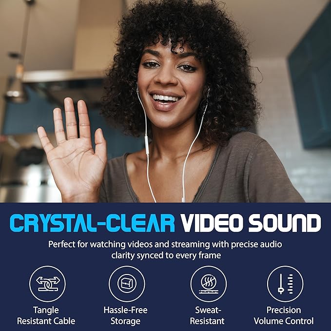 USB-C Wired Earbuds with Bendable Custom Earloops – Comfortable Fit, Sound, Compatible with Latest USB-C Phones