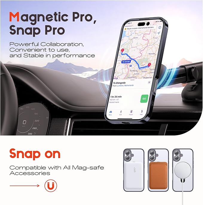 Compatible with Clear iPhone 17 Case with Magnetic Stand [Compatible with Mag-Safe][Full Camera Len Protectors] Shockproof Plating Phone Case for iPhone 17 6.3’’,Black
