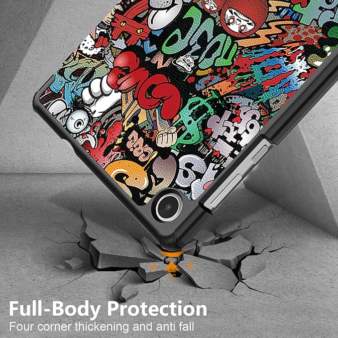 Case for Lenovo Tab M8 4th Gen 2023, Folding Folio Ultra-Thin PU Leather Stand Case Cover for Lenovo Tab M8 4th Gen TB-300FU Graffiti
