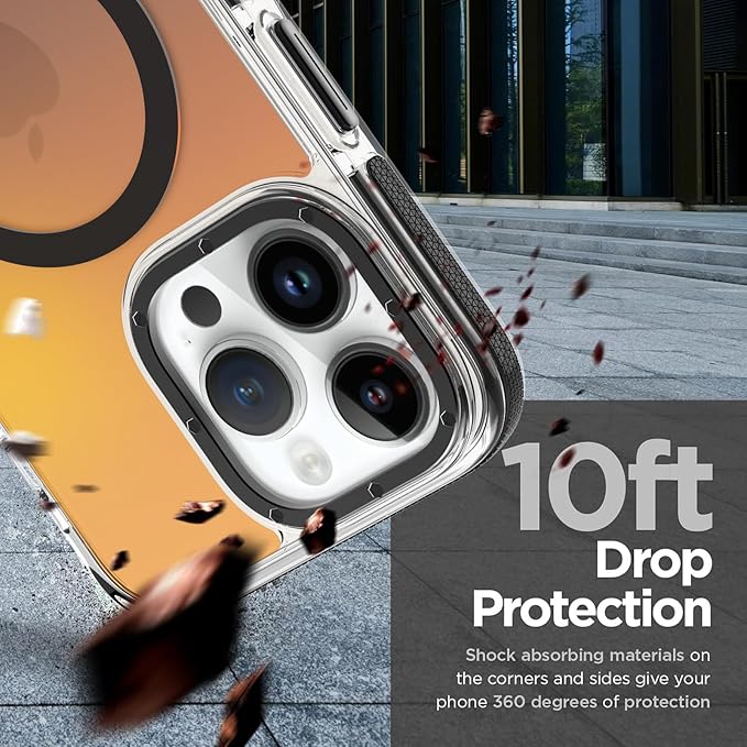 MOWIME Magnetic Case for iPhone 14 Pro [Compatible with Magsafe] [Cute Fashion Fluorescent Design] [1 Screen Protector] Slim Translucent Matte Case for iPhone 14 Pro 6.1" 2022, Black