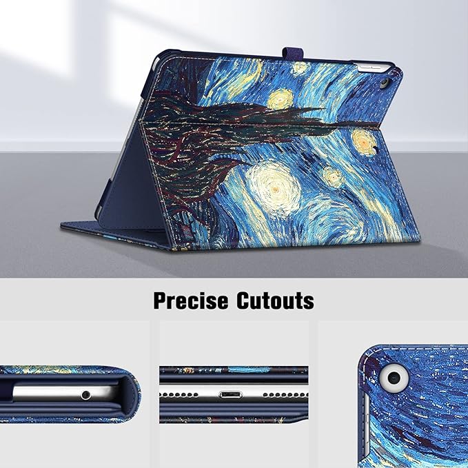 Fintie Case for iPad 9th / 8th / 7th Generation (2021/2020/2019) 10.2 Inch - [Corner Protection] Multi-Angle Viewing Stand Cover with Pocket & Pencil Holder, Auto Sleep Wake, Starry Night
