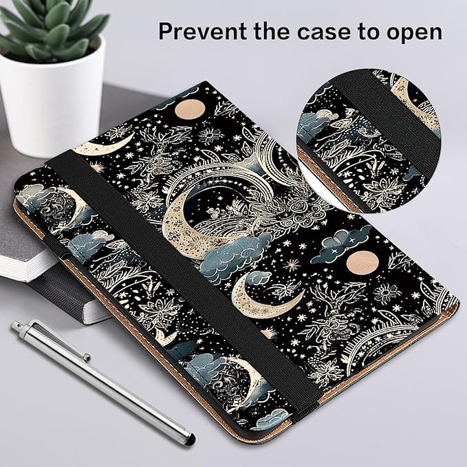 Case for Lenovo Tab M9 Cover 9.0 inch (TB-310FU,2023 Released),PU Leather Flip Stand Case with Elastic Band for Lenovo Tab M9 Tablet - Moon