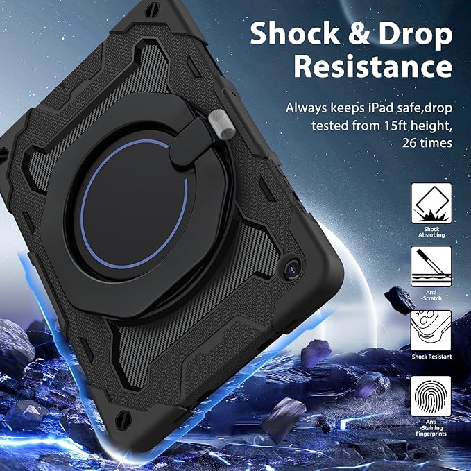 ROISKIN Case for Galaxy Tab A9 Plus 5G/ A9+ 11 Inch with HD Screen Protector & Shoulder Strap,Heavy Duty Military Case for Samsung Galaxy A9 Plus SM-X210/X216/X218 - Rotating Stand for Kids