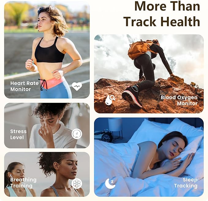 Smart Watch for Men Women, Bluetooth Call, 120+Sports Modes Fitness Tracker, Sleep Tracking, Step & Calorie Counter, IP68 Water Resistant Smartwatchs for Android iPhone, lightweight Casual Beige