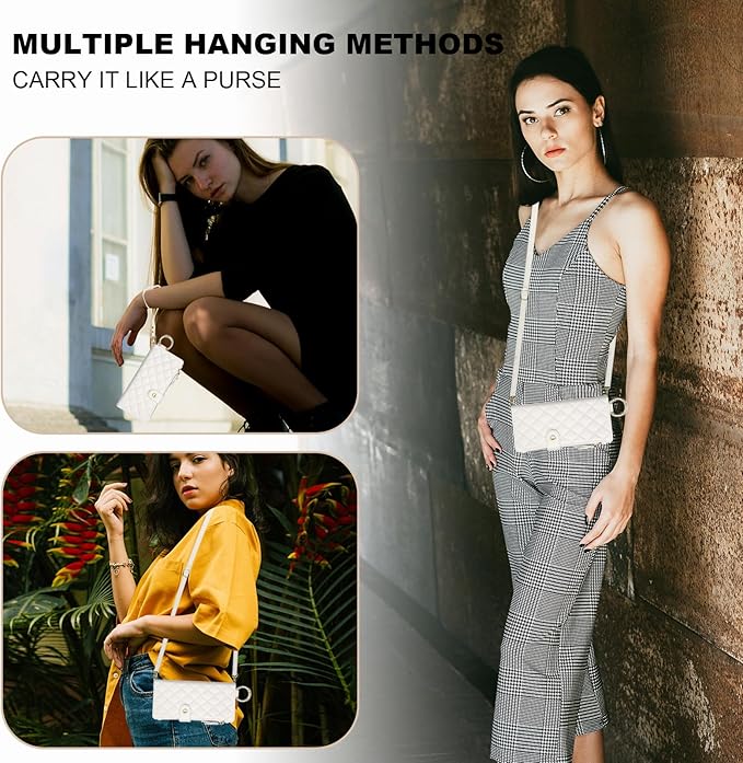 KIHUWEY for Galaxy Z Fold 7 Wallet Case with Card Holder Premium Leather Magnetic RFID Blocking Shockproof Zipper Wrist Strap Lanyard Cover for Samsung Galaxy Z Fold 7 8.0 Inch (White)