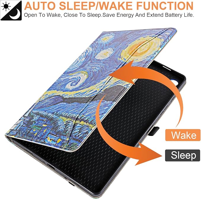 for Samsung Galaxy Tab A9 Plus Case Multiangle Stand for Samsung Tab A9 Plus Tablet Case 11 Inch SM-X210/SM-X216/SM-X218,Starlit Sky