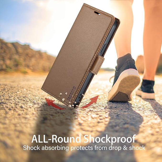 japezo iPhone 15 Pro Max 5G Wallet Case with [RFID Blocking],Card Holder Kickstand Magnetic,Leather Flip Case Wallet for iPhone 15 Pro Max 5G 6.7 Inch (Fashion Brown)