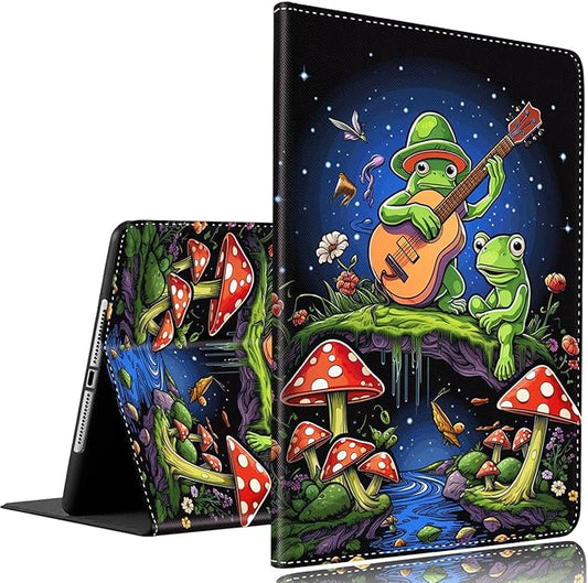 Case for Samsung Galaxy Tab A9 Plus 11 inch 2023，Slim Fit Foldable Standing Cover Case with Auto Sleep/Wake for Galaxy Tab A9+ 11’2023 (SM-X210/X216/X218)，Frog Playing Banjo