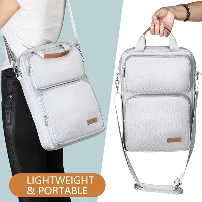 13.3-14 Inch Laptop Sleeve Bag, Laptop Bag for 14'' MacBook Pro M4 2024,14'' MacBook Pro M3&M2&M1 2023/2021, 13.6/13'' New MacBook Air M3/M2 2024/2022,Tab S8 Ultra 14.6",with Shoulder Strap(Silver)