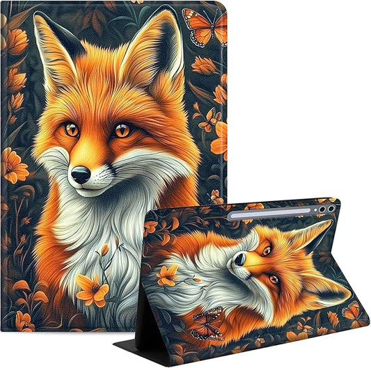 Case for Samsung Galaxy Tab S10 Plus/ S9 FE Plus/ S9 Plus 5G Tablet 12.4'', Slim PU Leather Stand Cover with Auto Wake/Sleep, Multi-Angle Viewing & Shockproof, Beautiful Fox