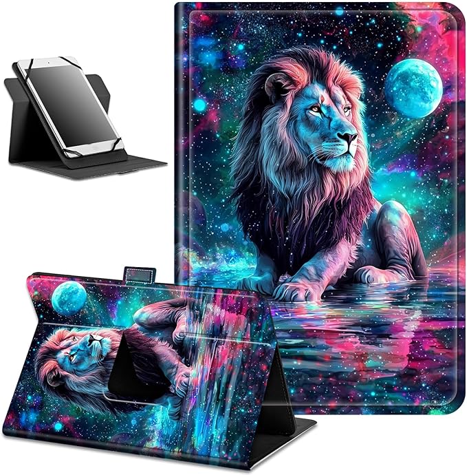 for Lenovo Tab M9 Case,9 inch Tablet Cover, Magnetic Closure Travel Portable Protective Case with 360 Degree Rotating Stand for Lenovo Tab M9 TB-310FU 2023-Starry Lion