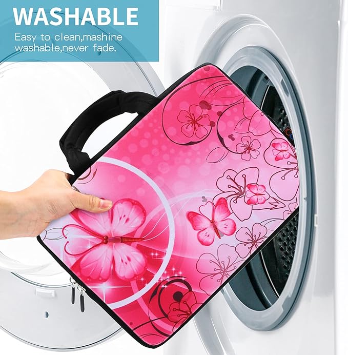 icolor 11 11.6 12 12.1 12.5 inch Laptop Carrying Bag Chromebook Case Notebook Ultrabook Bag Tablet Travel Cover Neoprene Sleeve for Apple Macbook Air Samsung Google Acer HP DELL Lenovo Asus Pink