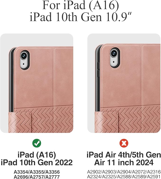 auaua Case for iPad (A16) 11th Generation 11 Inch 2025, iPad 10th Generation 10.9 Inch 2022, with Pencil Holder, Auto Sleep/Wake, Adjustable Stand, PU Leather