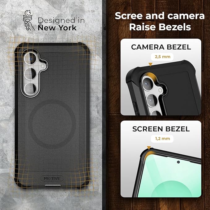 MOTIVE Designed for Samsung Galaxy s25 Plus Case with Belt Clip, Magnetic Case Magsafe Compatible, Heavy Duty and Quad Layer MG-Protection for s25 Plus Holster, 6.7" | Black [Fits s24 Plus]