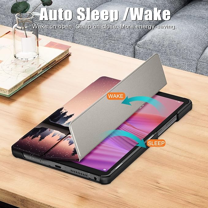 Case for Lenovo Tab One 8.7'' / Tab K9 Case, Folding Folio Ultra-Thin PU Leather Stand Case Cover with Auto Wake/Sleep for Lenovo Tab K9 8.7 Inch Dusk