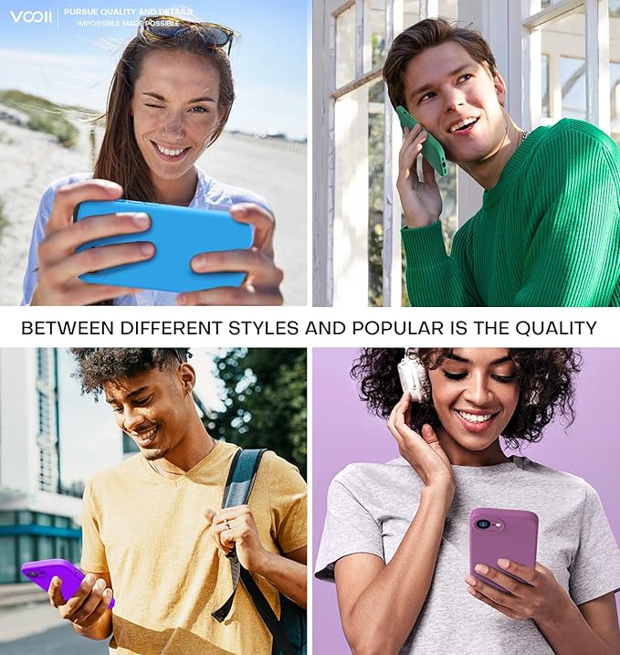 Vooii Compatible with iPhone 16e Case, Liquid Silicone Upgrade [Camera Protection] [Soft Anti-Scratch Microfiber Lining] Shockproof Phone Case for iPhone 16e 6.1 inch - Neon Purple