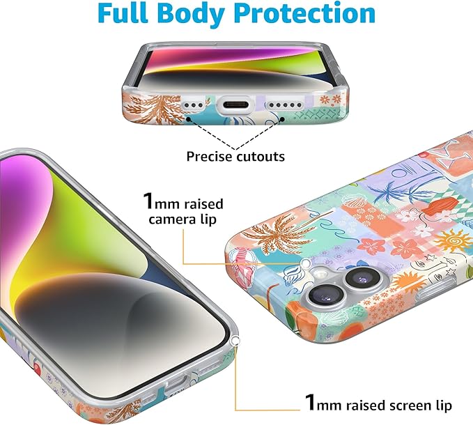 Casely iPhone 17 Case | Tropical Heat | Beachy Collage | Compatible with MagSafe | Classic Ultra Slim Design