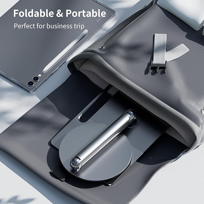 LULULOOK Magnetic Stand for Samsung Galaxy Tab S10/S9/S8 Plus, Foldable Aluminum Alloy Arm Mount Desktop Holder for Samsung Galaxy Tab 12.4 inch S10+/S9+/S8+/S7 FE/S7+