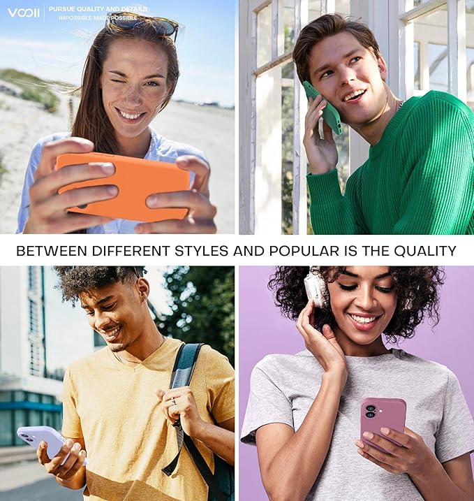 Vooii Compatible with iPhone 16 Plus Case, Liquid Silicone Upgrade [Camera Protection] [Soft Anti-Scratch Microfiber Lining] Shockproof Phone Case for iPhone 16 Plus 6.7 inch - Bright Orange