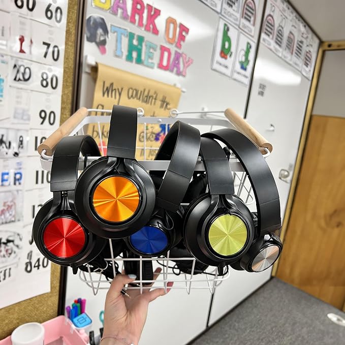 AILIHEN Kids Headphones Bulk for School, 6-Pack Class Headphones Wired with Microphone for Students, Teens, Classroom, Library, Chromebook, Laptop, Adjustable, Foldable, 3.5mm Jack - (Multicolor)