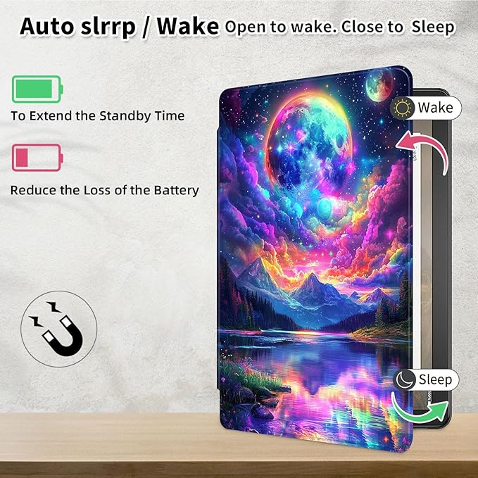 Case for Samsung Galaxy Tab S10 FE / S9 FE 5G 10.9 inch & Tab S9 11 inch, PU Leather 360° Rotating Stand Cover, Auto Sleep/Wake, Folio Smart Protective Cover, Fantasy Mountains