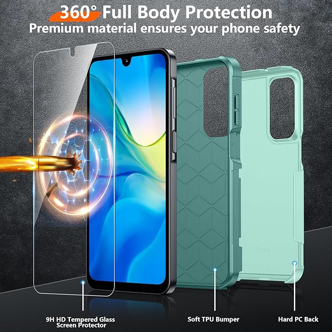 Red2Fire Designed for Samsung Galaxy A16 5G Case, [Military Grade Drop Protection] Non-Slip Heavy Duty Full Body Shockproof Protection Phone Case 6.7 inch,Green
