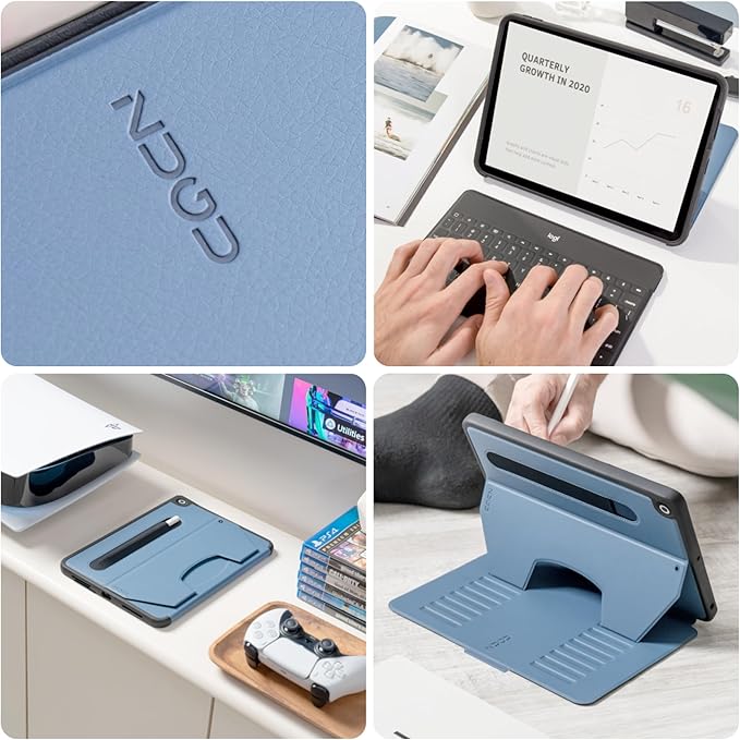 ZUGU CASE for 10.2 Inch iPad 7th / 8th / 9th Generation Case (2021/2020/2019), Protective, Thin, Sleek Design, Magnetic Stand, Sleep/Wake Cover, Magnetic Cover, Slate Blue