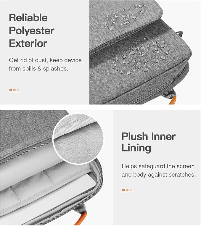 MoKo 13.3-14 Inch Laptop Sleeve Bag Fits MacBook Pro M3/M2 14" 2023, MacBook Pro 13" M2, New MacBook Air 13.6" M3/M2 2024/2022,Tab S8 Ultra 14.6",Handle Carrying Case with Shoulder Strap, Dark Gray