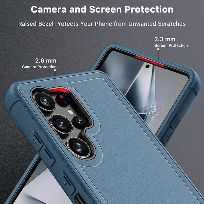 M MYBAT PRO Maverick Series for Samsung Galaxy S25 Ultra Case with Belt Clip Holster, 6.9 inch, Heavy Duty Military Grade Drop Protective Case w 360° Rotating Stand (No Screen Protector) Blue