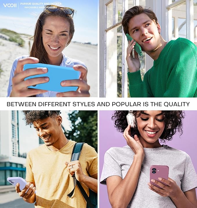 Vooii Compatible with iPhone 16 Case, Liquid Silicone Upgrade [Camera Protection] [Soft Anti-Scratch Microfiber Lining] Shockproof Phone Case for iPhone 16 6.1 inch - Blue