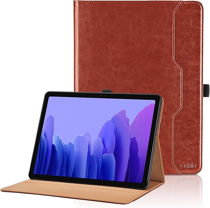 Case for Samsung Galaxy Tab A7 10.4 Inch 2020 (SM-T500/T505/T507) - PU Leather Folio Stand Case with Hand Starp and Pocket, Auto Wake/Sleep Smart Tablet Cover, Gray