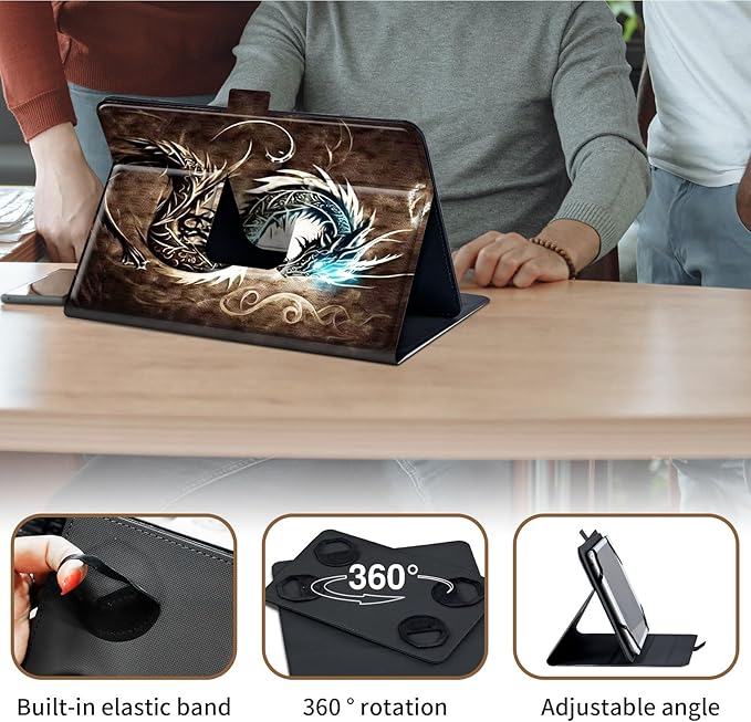 Case for Lenovo Tab P11 Pro Gen 2 11.2" 2022,Mxfdegf 360 Degree Rotating Stand and Magnetic Closure Case for 11.2 inch Lenovo Tab P11 Pro 2nd Generation,Dragon