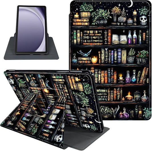 Case for Samsung Galaxy Tab A9+/A9 Plus 11 Inch 2023 Tablet Case, 360 Degree Rotating Folio Stand Smart Cover for Galaxy Tab A9+ Tablet SM-X210/X216/X218, Auto Sleep/Wake, Bookshelves