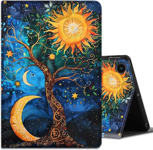 Case for Samsung Galaxy Tab A9+ 11 Inch 2023 Release (SM-X210/X216/X218), Adjustable Stand Auto Wake/Sleep Smart Case for Galaxy Tab A9 Plus Tablet - Sun Moon Stars