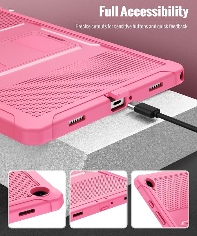 MoKo Case Fit Galaxy Tab A9 Plus 11-Inch 2023 (SM-X210/X216/X218), Shockproof Full Body Rugged Stand Back Cover Built-in Screen Protector Fit Galaxy Tab A9+ 11" 2023, Conch Shell