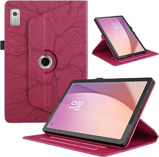 Rotating Case for Lenovo Tab M9 9.0 inch (TB-310FU) 2023 Released PU Leather Cover Lightweight Flip Stand Shell with Pen Holder for Lenovo Tab M9 9" 2023 Tablet-Red
